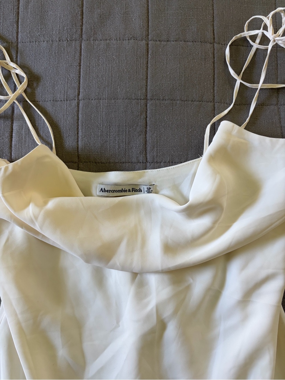 Abercrombie & Fitch Ivory Slip Dress with Cowl Neck